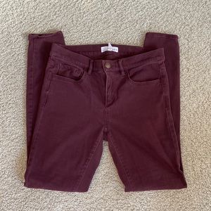 LOFT Maroon Skinny Jegging Legging